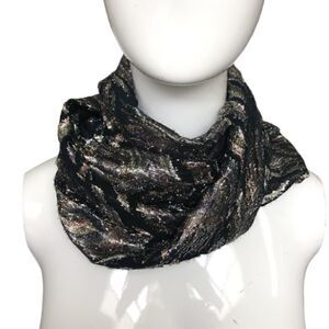 3/$15 or 5/$20 NWT black gold silver scarf from the Bon Ton